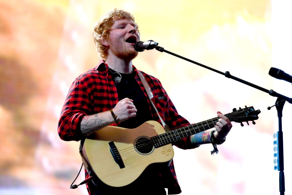 Ed Sheeran at the Glastonbury Festival in 2017.