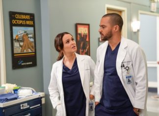 Jessie Williams Says Farewell to “Grey’s Anatomy” After 12 Seasons Jesse Williams with Camilla Luddington in "Grey's Anatom."